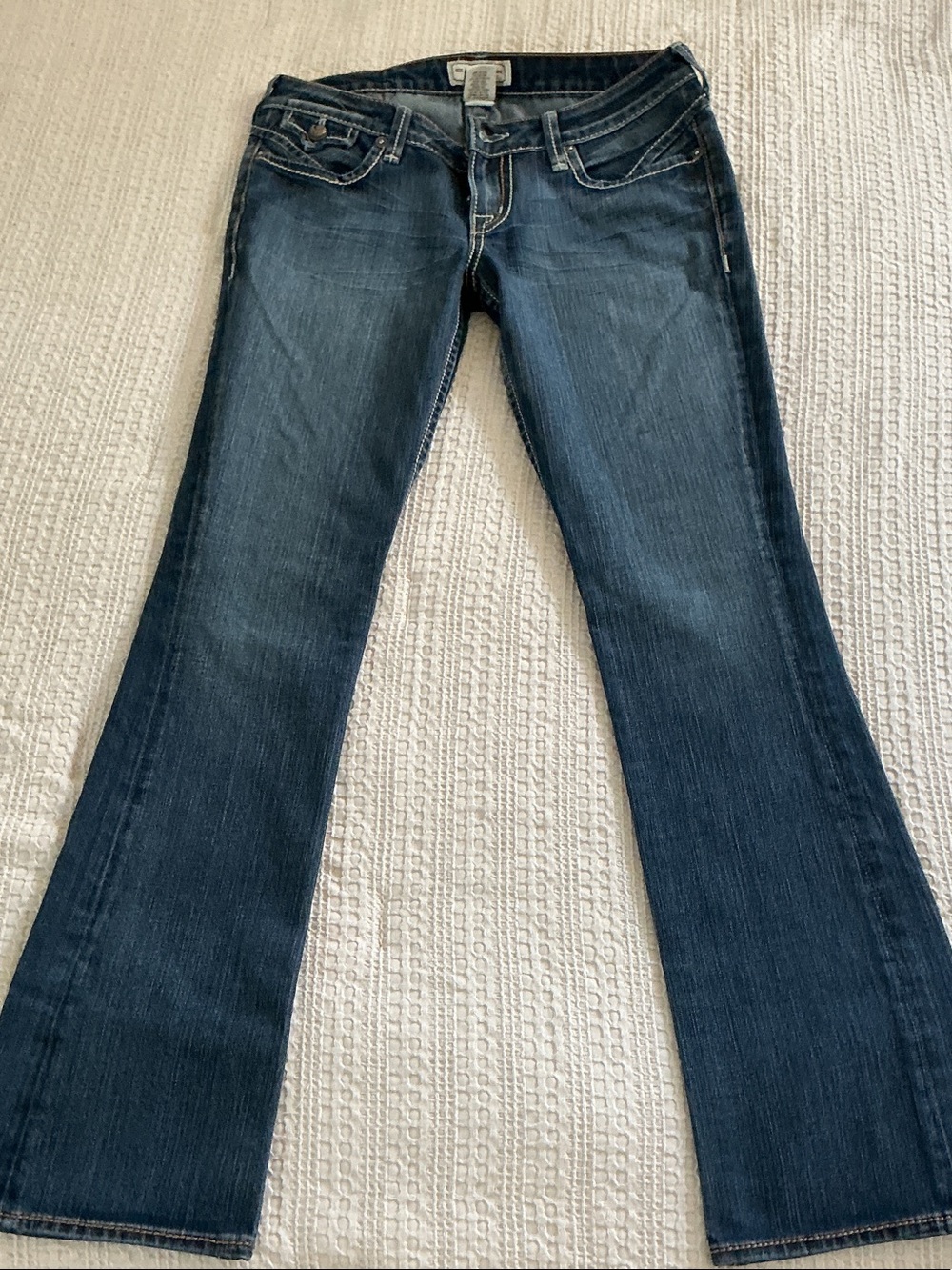 PRVCY Women's Flared Jeans in Dark Blue Wash size 29 like 6/8 US